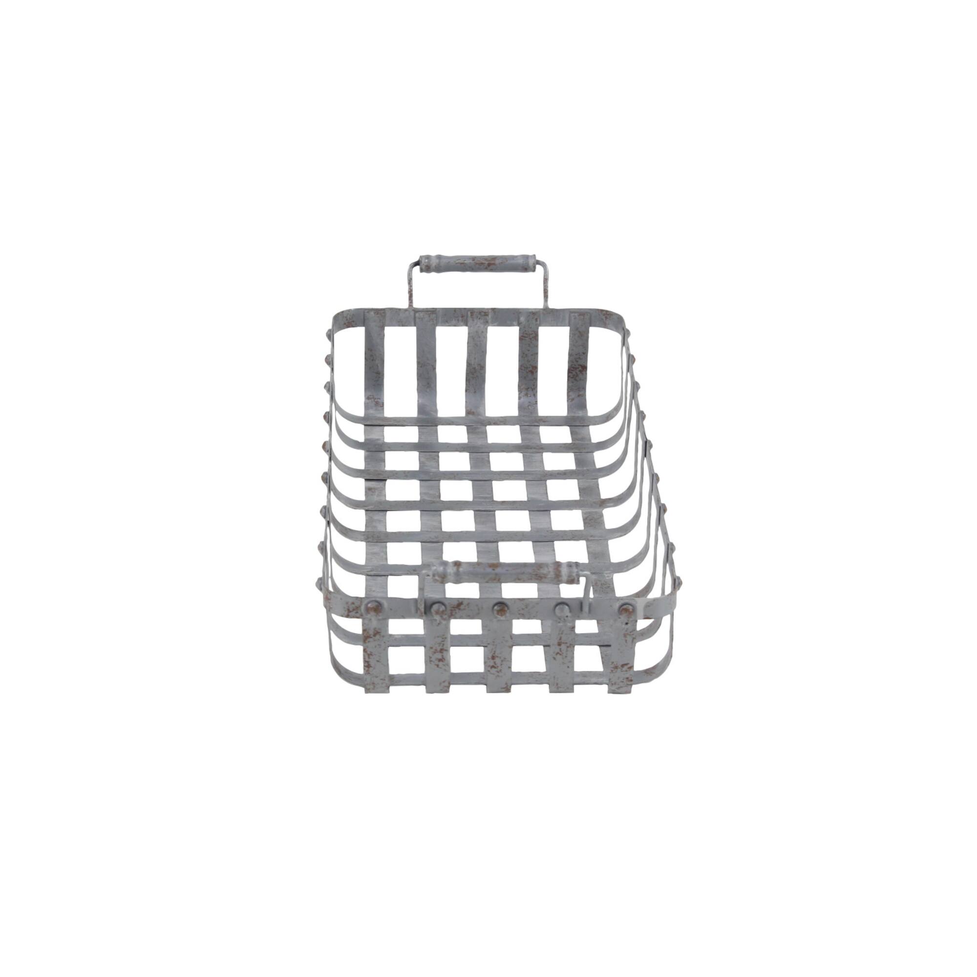 Set of 2" Grey Metal Farmhouse Tray, 20", 24"
